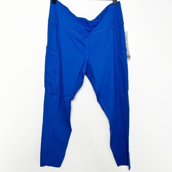 LULULEMON ATHLETICA FAST AND FREE HR WOMEN SYMPHONY BLUE  LEGGINGS 25" BRAND NEW - Picture 1 of 8